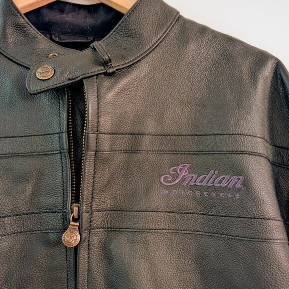 Indian Motorcycle | Leather Backman Riding Jacket w/ Pads - Picture 7 of 11